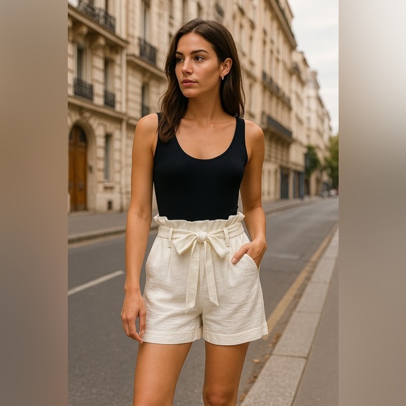 Aldo Martins Oteo White Paperbag Waist Shorts XS NWT $165